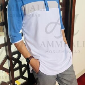 AMMI ALI MOSLEM WEAR ammi ali kaos koko kurta dewasa urwah lacoste lacost pique polo kerah shanghai lengan 3/4 (salin)
