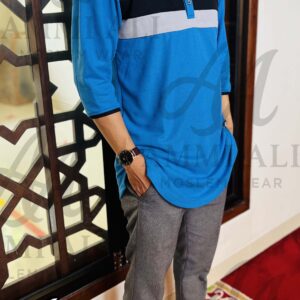 AMMI ALI MOSLEM WEAR ammi ali kaos koko kurta dewasa hanif lacoste lacost pique polo kerah shanghai lengan 3/4 (salin)